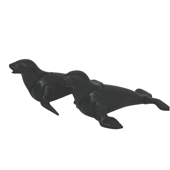 2 Playmobil Wild Zoo Safari Animal Seals Black Sea Lion 4" Figures Posable - Picture 1 of 4